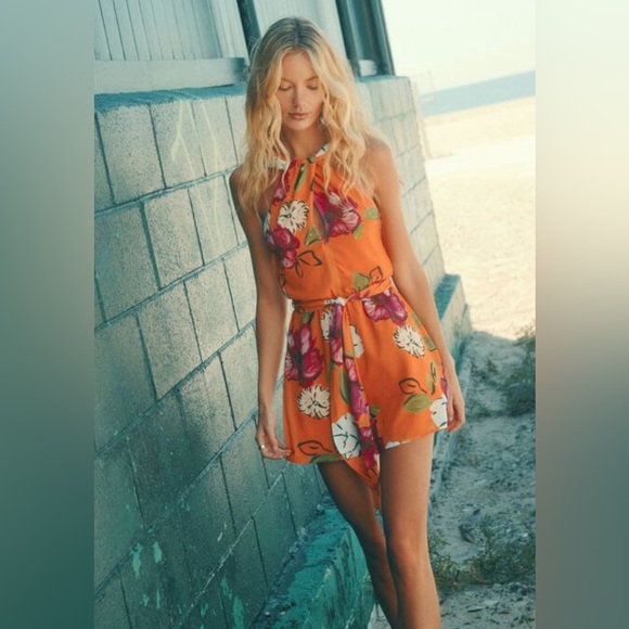 🧡 Brand new flare Romper With Belt ⭐️ - Picture 1 of 5